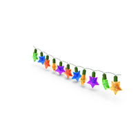 Christmas Garland With Colorful Stars PNG & PSD Images