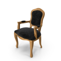 French Louis Armchair Gold Black PNG & PSD Images