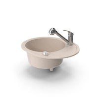 Small Kitchen Granite Sink with Faucet PNG & PSD Images