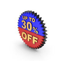 RED & BLUE UP TO 30% OFF SYMBOL PNG & PSD Images