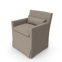 Low Belgian Track Arm Slipcovered Armchair PNG & PSD Images