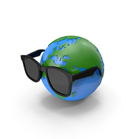 Globe Wearing Cartoon Sunglasses PNG & PSD Images