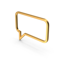 Gold Speech Bubble Symbol PNG & PSD Images