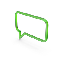Green Glass Speech Bubble Symbol PNG & PSD Images