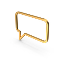 Gold Speech Bubble Symbol PNG & PSD Images