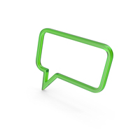 Green Glass Speech Bubble Symbol PNG & PSD Images