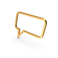 Gold Speech Bubble Symbol PNG & PSD Images