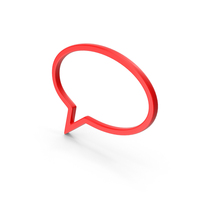 Red Circular Speech Bubble Symbol PNG & PSD Images