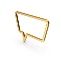 Gold Speech Bubble Symbol PNG & PSD Images