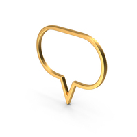 Gold Speech Bubble Symbol PNG & PSD Images
