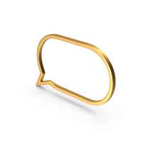 Gold Speech Bubble Symbol PNG & PSD Images