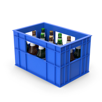 Blue Bottle Crate With Beer Bottles PNG & PSD Images