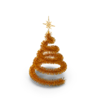 Gold Tinsel Christmas Tree PNG & PSD Images
