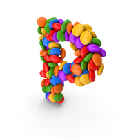 Colorful Candy Letter P PNG & PSD Images