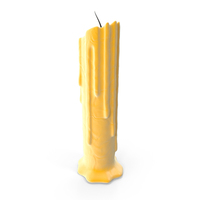 Yellow Melting Candle PNG & PSD Images
