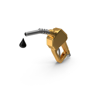 Gold Gas Pump With Oil Drop PNG & PSD Images