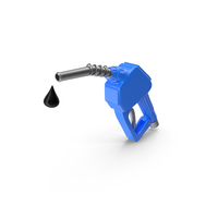 蓝色燃气泵与油滴PNG和PSD图像
