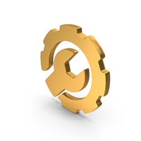 Golden Wrench & Gear Symbol PNG & PSD Images