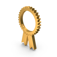 Gold Ribbon Badge Symbol PNG & PSD Images