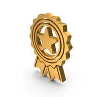 Golden Ribbon Badge Symbol PNG & PSD Images