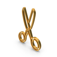Gold Scissor Outline Symbol PNG & PSD Images