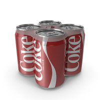 Four Coke Beverage Cans PNG & PSD Images