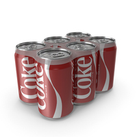 Six Coke Beverage Cans PNG & PSD Images