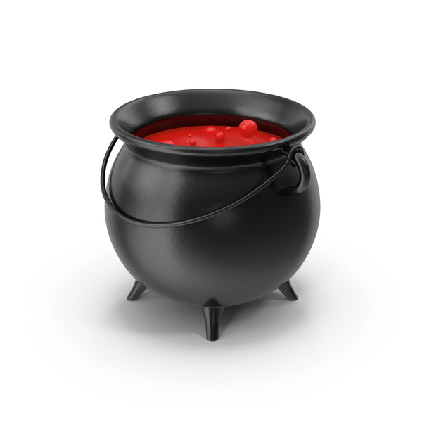 Black Cauldron With Red Magic Potion PNG & PSD Images