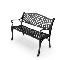 All-Weather Cast Metal Bench Black PNG & PSD Images