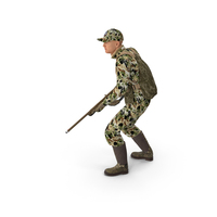 Creeping Duck Hunter in Forest Camo Fur PNG & PSD Images