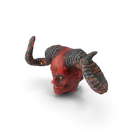 Demon Head With Horns Fur PNG & PSD Images