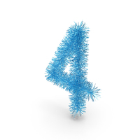 Blue Christmas Tinsel Number 4 PNG & PSD Images