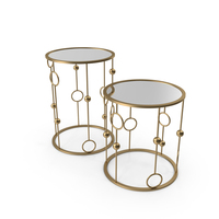 Glass & Metal Coffee Table Set PNG & PSD Images