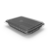 Plastic Take Out Container with Lid Black 18x13cm PNG & PSD Images