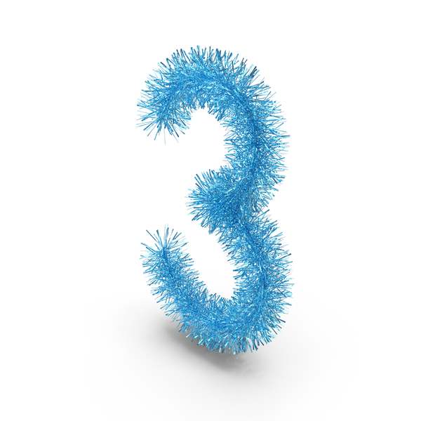 Blue Christmas Tinsel Number 3 PNG & PSD Images