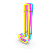 Steampunk Neon Letter J PNG & PSD Images