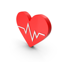 Red Heart Rate Health Symbol PNG & PSD Images