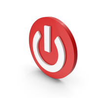 Round Power Icon With Red Background PNG & PSD Images