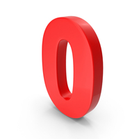 Red Number 0 PNG & PSD Images