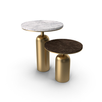 Gold Coffee Table With Round Marble Top PNG & PSD Images