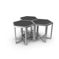 Hexagonal Stainless Steel Table Set PNG & PSD Images