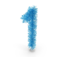 Blue Christmas Tinsel Number 1 PNG & PSD Images