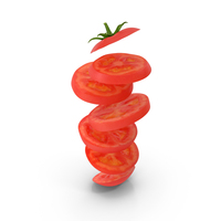 Sliced Tomato in the Air PNG & PSD Images