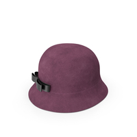 Vintage Style Womens Woolen Burgundy Hat with Black Bow PNG & PSD Images