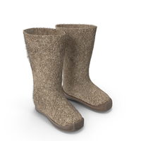 Warm Rustic Felt Boots With Rubber Soles Fur PNG & PSD Images