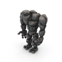 Stone Golem Cartoon Gray Stone Standing PNG & PSD Images