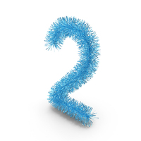 Blue Christmas Tinsel Number 2 PNG & PSD Images