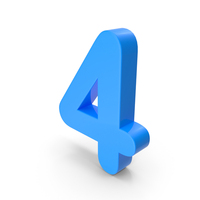 Blue Number 4 PNG & PSD Images