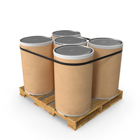 Cardboard Drum Barrels On A Single Pallet PNG & PSD Images