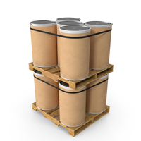 Cardboard Drum Barrel Double Pallet PNG & PSD Images
